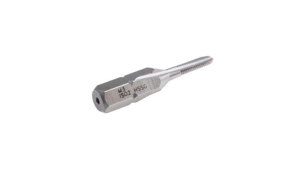 Threading Tap, Hexagon, M3, High Speed Steel (HSS)